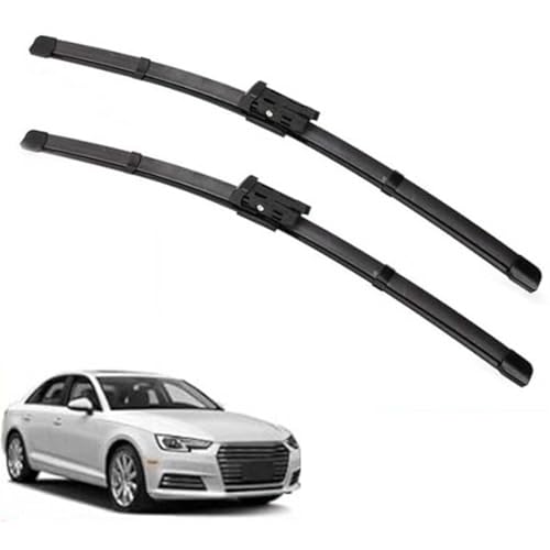 GLYGLY Balais d'Essuie-Glace Avant pour Audi A4 B8 B9 A4L 2008-2016 24+20, Jeu de 2 Silencieux Nettoyage sans Traces Caoutchouc Résistant Accessoires Auto