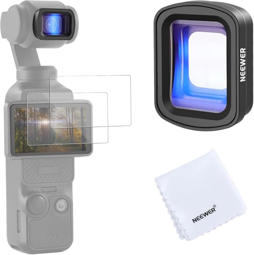 Objectif anamorphique bleu pour vlogs de voyage cinématiques sur Pocket 3