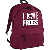 Hippowarehouse I Love Frogs backpack ruck sack Dimensions: 31 x 42 x 21 cm Capacity: 18 litres