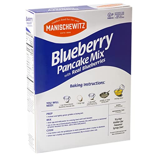 Manischewitz Bluberry Pancake Mix With Real Bluberries, 9Oz (2 Pack) Kosher Including Passover, Easy Prep! #TOP3