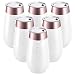 6 Pack Stemless Champagne Flutes Double-insulated Champagne Tumbler with Lips, Fungun 6 OZ Stainless Steel Unbreakable Cocktail Cups for Coffee Wine Glass Tumbler (Rose Gold + White)
