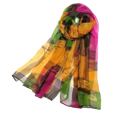 Shanlin Mulberry Silk Long Scarves in Gift Box (65"x39.5") (ColorPatches) Cover