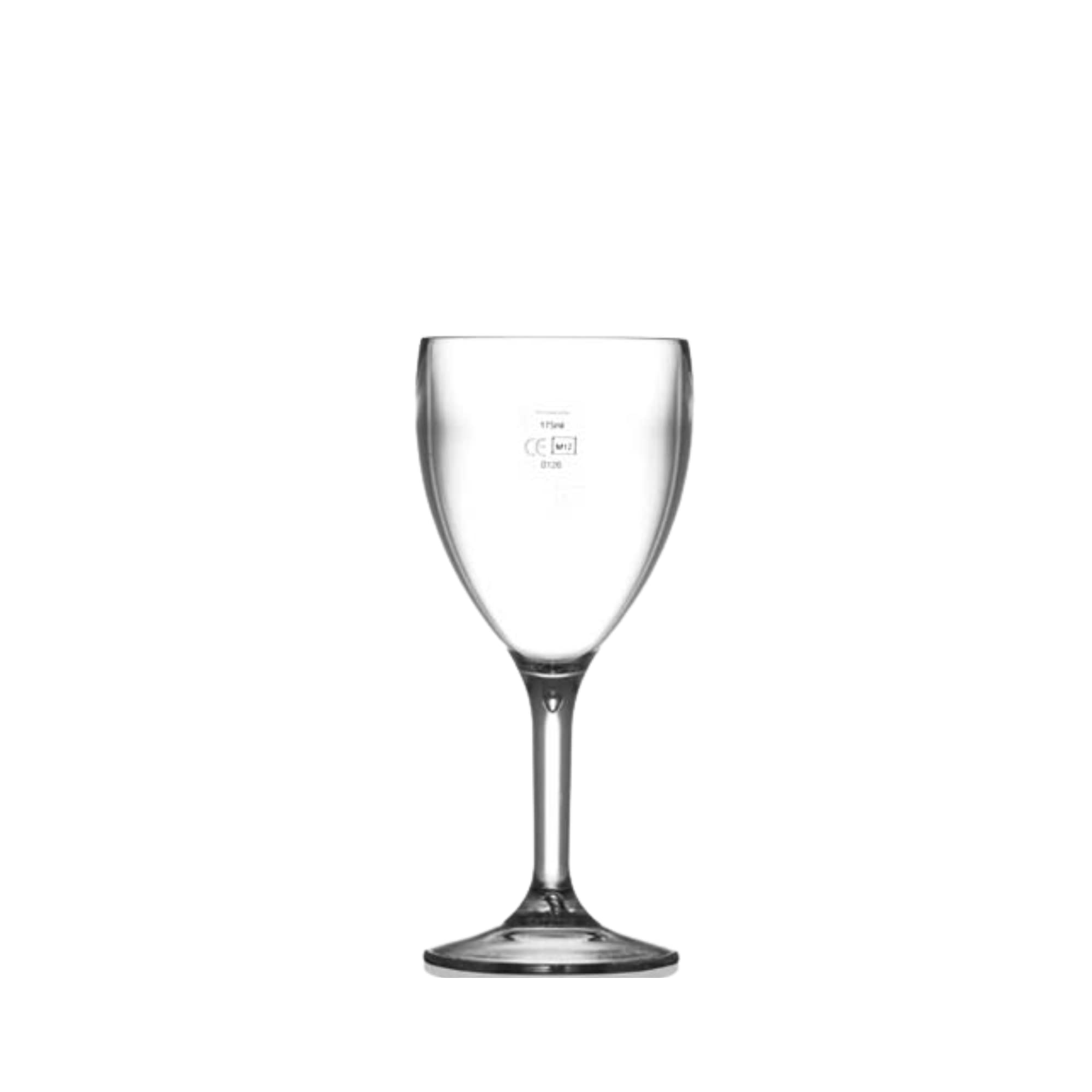 BB Plastics Elite Premium Polycarbonate Wine Glasses 9oz Lined and CE Stamped at 125ml & 175ml - Pack of 12
