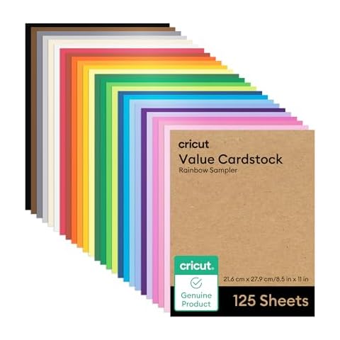 Cricut Value Cardstock Paper Rainbow Sampler 125 Sheets Cover