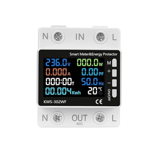 Compteur d'énergie électrique KWS-302WF avec relais de protection tension et thermomètre