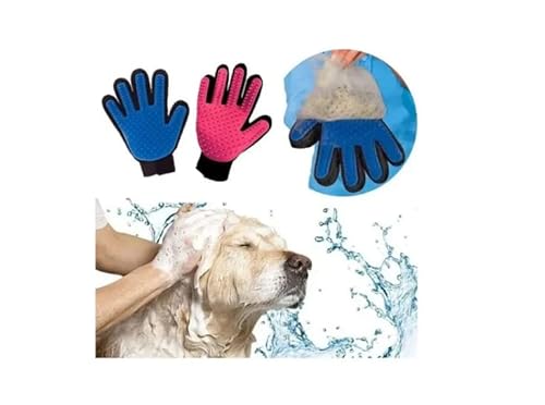Luva Escova Pet Magnético Tira Remove Pelos Cães Gatos vermelho