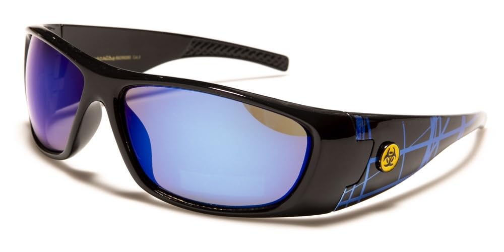 Mens or Womens Wraparound Sunglasses Wrap Around Sports Glasses (Blue)