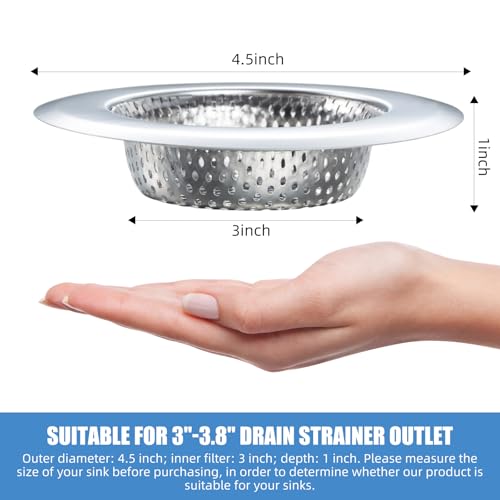 Colador para fregadero de cocina Acero inoxidable 4.5 pulg 3 unidades miniatura 3