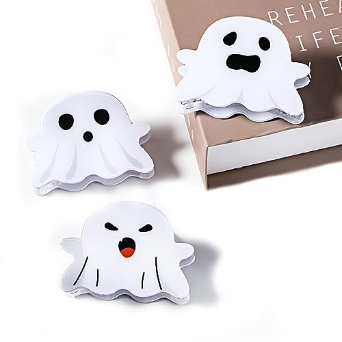 3 Pcs Hair Claw Clips blanco Ghost Face Halloween miniatura 7