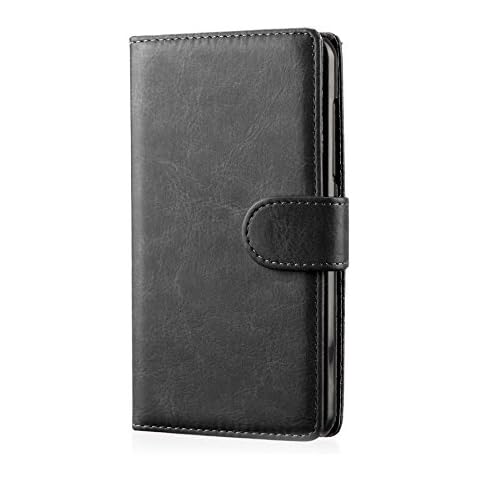 32nd Book Wallet PU Leather Flip Case Cover For Samsung Galaxy A3 (2015), Design With Card Slot and Magnetic Closure - Black Cover