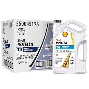 Shell Rotella T4 Triple Protection 15W-40 Motor Oil, 1 Gallon (3 Pack)