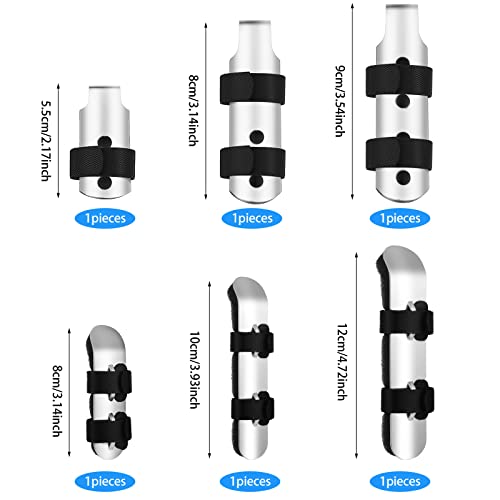 6 Pieces Finger Splint Metal Finger Support Finger Knuckle Immobilization With Soft Foam Inner Band And Protective Vent For Adults And Children, 2 Styles (Black) #TOP2