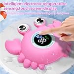 Baby Bath Thermometer,Baby Bath,Newborn Swimming Safety Toy,Bathtub Water Thermometer,Large Eyed Crab Toy Floating Water Temperature Gauge Baby Temperature Warning,Girl Baby Pink - Image 4