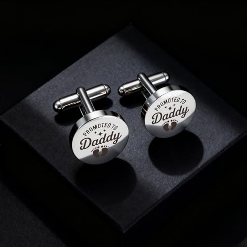 Gemelos plateados grabados para hombre 2 pcs miniatura 2