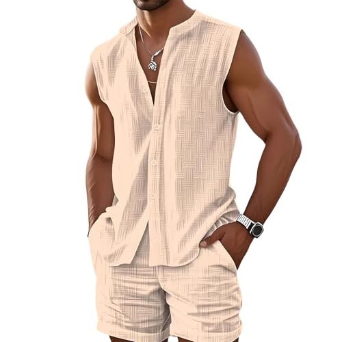 Ensemble t-shirt et short homme contre la chaleur estivale vêtement kaki S à XXL