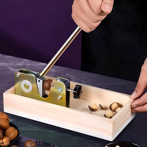 XSQD Adjustable Nut Crackers with Wooden Storage Basket and PP Ball Handle - Perfect for Walnuts, Hazelnuts, Almonds and More - Image 8