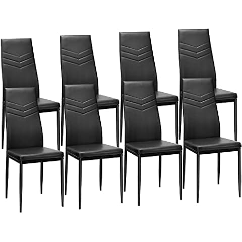 SICOTAS Esszimmerstühle 8er Set Moderne Küchenstühle aus PU-Leder bequemer Polsterstuhl Cover