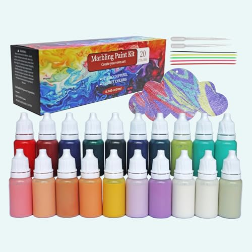27PCS Water Marbling Painting Kit Water Paint for Craft Turkish Marble Pattern Craft Set Watercolor Art Kit Perfect for Birthday Womens Day Halloween Christmas Thanksgiving & New Year Gifts