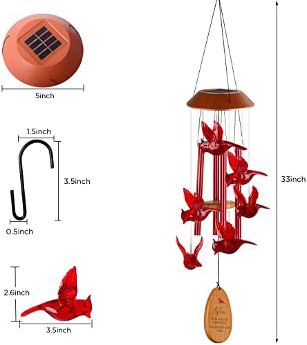 MARCHIORI Cardinals Decorative Mobiles gifts, Solar Decor Gifts, Gifts He, Gifts for Mom, Gifts for women, Gifts for grandma, Garden Courtyard Lawn Decoration, Decor gifts for Christmas and New Year
