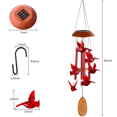 Cardinals Decorative Mobiles Gifts, Solar Decorative Mobiles, Mothers Gifts, Gifts For Mom, Gifts For Women, Gifts For Grandma, Garden Courtyard Lawn Decoration, Decor Gifts For Christmas And New Year #TOP5
