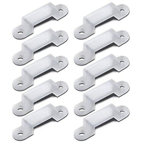 10 PACK 13mm/0.50inch Translucence Silicone Mounting Bracket for LED Strip Lights