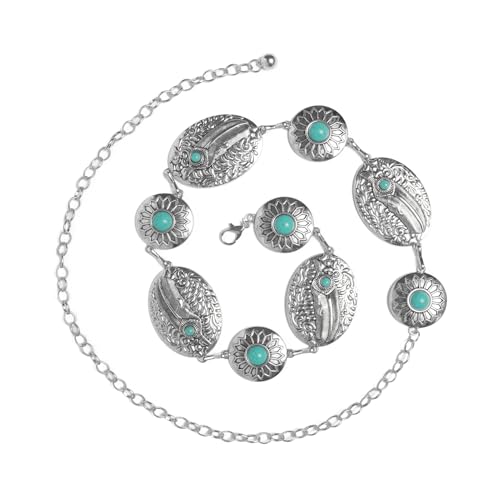 Western Metal Waist Chain Belt for Women Dress Jeans Vintage Country Belts Gold or Silver4