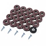Shintop Furniture Glides, 20 Stück Möbelgleiter Teflon zum Schrauben PTFE Gleiter für Möbel Easy Mover(Braun)