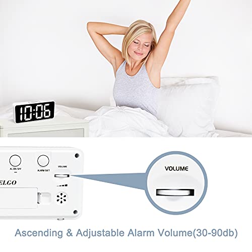 Welgo Led Digital Alarm Clock With Usb Charging Port, 0-100% Dimmer, Large Number, Am/Pm, White Bold Digits, Snooze, Adjustable Volume, Outlet Powered For Bedroom Bedside(White) #TOP4