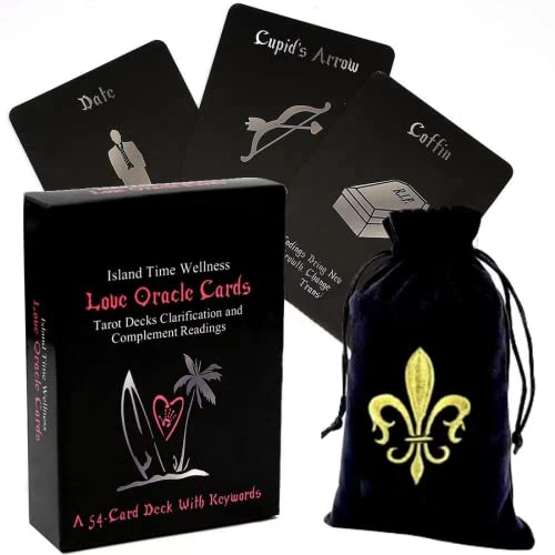 Island Love Oracle Cards Health Time Tarot Card Beam Black Full English Version，Fortune Telling Game Divination Tools ，Tarot Cards For Beginners With Velvet Tarot Bag #TOP2