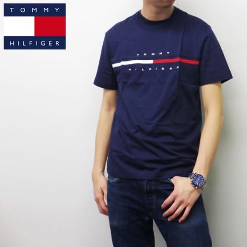 Amazon トミーヒルフィガー Tシャツ メンズ 紺 ネイビー Tommy Hilfiger M Tシャツ カットソー 通販