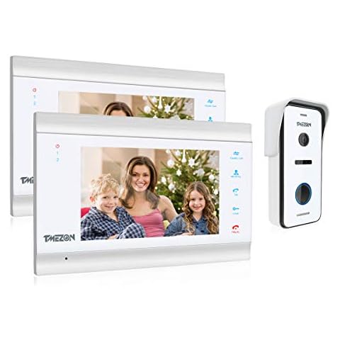 TMEZON 1080P Video Door Phone Doorbell Intercom System,Door Entry System with 7 Inch 2-Monitor 1-Camera for 1-Family House,Touch Button, Night Vision,Support Automatically Snapshot/Recording Cover