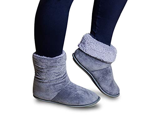 Pantufa Bota Polar Peluciada Chumbo Unissex Super Quentinha (39/40 26cm)