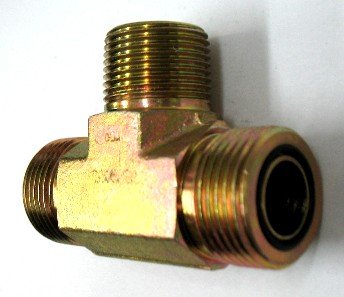 AF FS-2601-08-08-08 - #8 Male O-Ring Face (13/13''-16 Threads) X 1/2 Male Pipe (.840''-14 Threads) Branch Tee