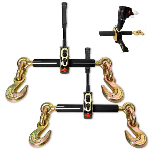 YATOINTO Electric Torque Drive Load Binder 2 Pack | Fits 5/16’’-3/8’’ Chain | 5,400 lbs SWL | Heavy-Duty Ratchet Binder Compatible with Portable Drill for Fast Cargo Tie-Down & Load Securement