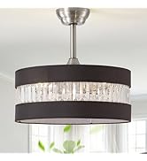 MizWacky Gold Crystal Fandelier Ceiling Fans with Lights, 20