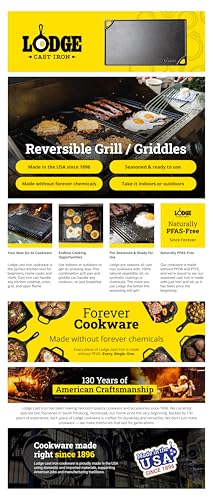 Lodge Reversible Cast Iron Grill/Griddle 9.5x16.75 Inch