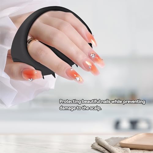 Ithyes 38 Finger vergrößerter Kopfmassage-Bürste, Silikon-Kopfhautmassagebürste, Scalp Massager Shampoo-Bürste, Massagebürste Haare, Hair Massager Scalp for Frauen, Männer, Haustiere,1 Stück (Schwarz)