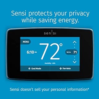Emerson Sensi Touch Wi-Fi Smart Thermostat with Touchscreen Color Display, Works with Alexa, Energy Star Certified, C-wire Required, ST75 Black 5.625" x 3.4" x 1.17"