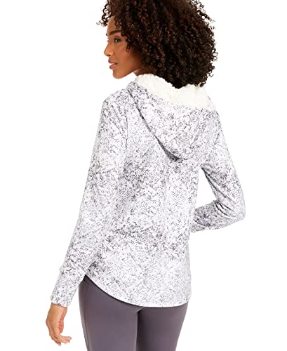 Ideology Womens Snake Print Rounded Hem Hoodie White #TOP22