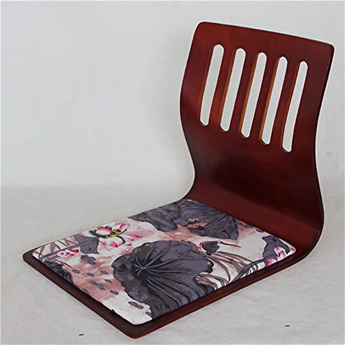 Llly Chair Mahogany Finish Floor Furniture Asian Living Room Tatami Japanese Legless Chair #TOP3