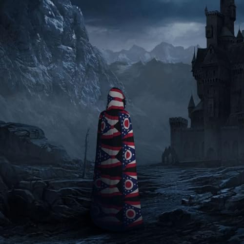 Cape à capuche imprimé drapeau Ohio pour costume de sorcière - 7