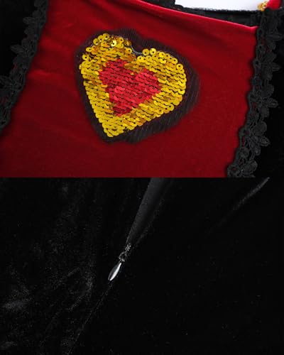 Disfraz Reina de Corazones para Niñas Rojo miniatura 3