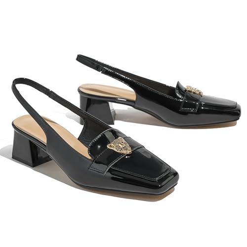 Closed Toe Heels Ankle Strap Dress Loafer Shoes for Women3