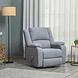 Relaxsessel Fernsehsessel mit Liegefunktion Liegesessel Sessel mit Verstellbarer Rückenlehne, Fußstütze TV-sessel mit Leinenoptik für Wohnzimmer Schlafzimmer, Hellgrau,für Wohnzimmer Schlafzimmer