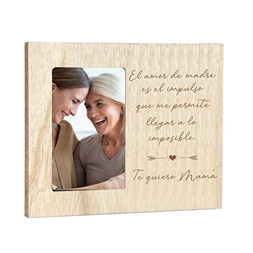 Marco Portafotos de madera. Con frase Personalizada Para Mamá. Rústico. Vintage. Foto 10 x 15 cm. Regalos Detalles Ideas Originales. Día de la Madre, Abuela, Hija Cover
