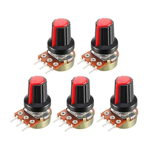 Potentiomètre WH148 250K Ohm avec bouton rouge pour réglage audio