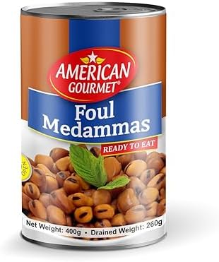 American Gourmet Foul Madammas 400g. Premium Quality & Rich and Flavorful Meal. These Fava Beans come in a 400 gram can that is easy to open and ready to eat.