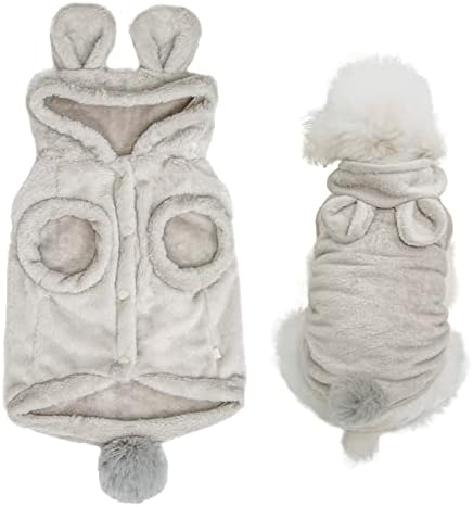 MESHEEN Dog Sweaters for Small Dogs Made of Skin Friendly Soft Double Face Fleece Keep Your Pet Cozy, Adorable Puppy Coat Use Cute Bear Ears Hooded Design…