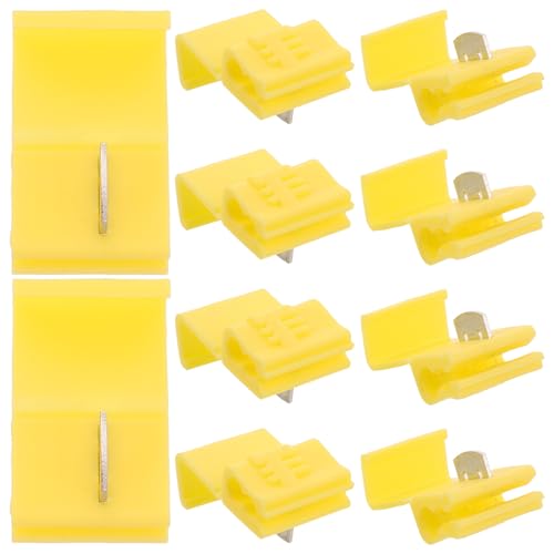 Kichvoe 10pcs Quick Splice Wire Connectors Yellow Auto Wire Tap Terminals Solderless Cable Connector for Car Speaker Wiring Harness Installation