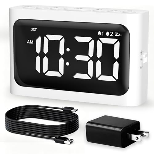 Digital Alarm Clock for Bedroom with 2 Alarms, Fully Dimmable Display, DST by Budsom - Used condition - US$13.72